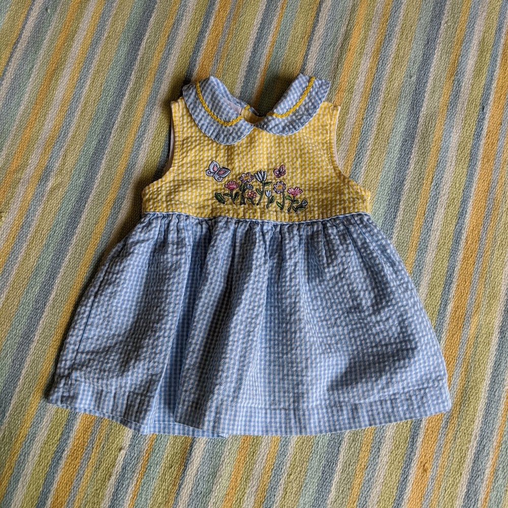 Samara Blue/Yellow Plaid gingham Dress 12M